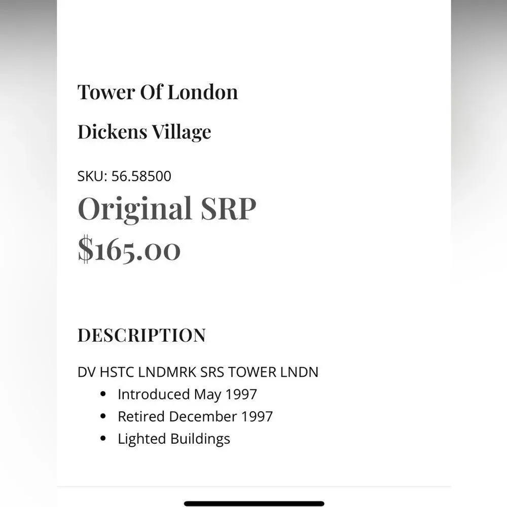 TOWER OF LONDON by DEPT 56‎